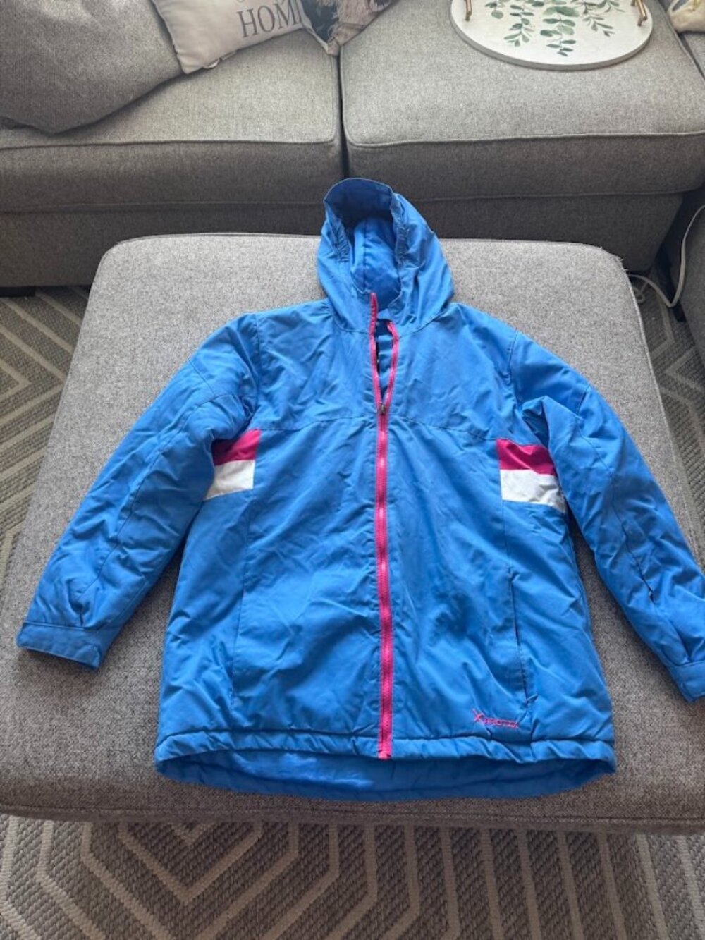 Arctix Girls Winter Jacket Youth XL Blue Pink Insulated Hooded Coat 5K